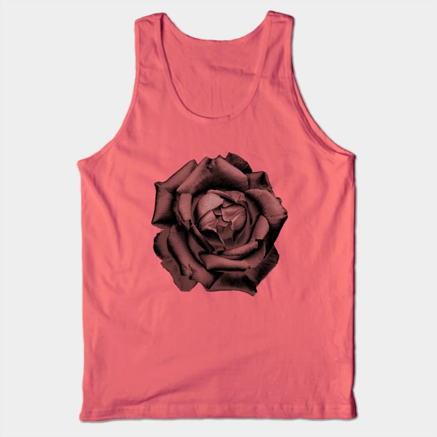 Red Charcoal Rose Tank Top by nautilusmisc